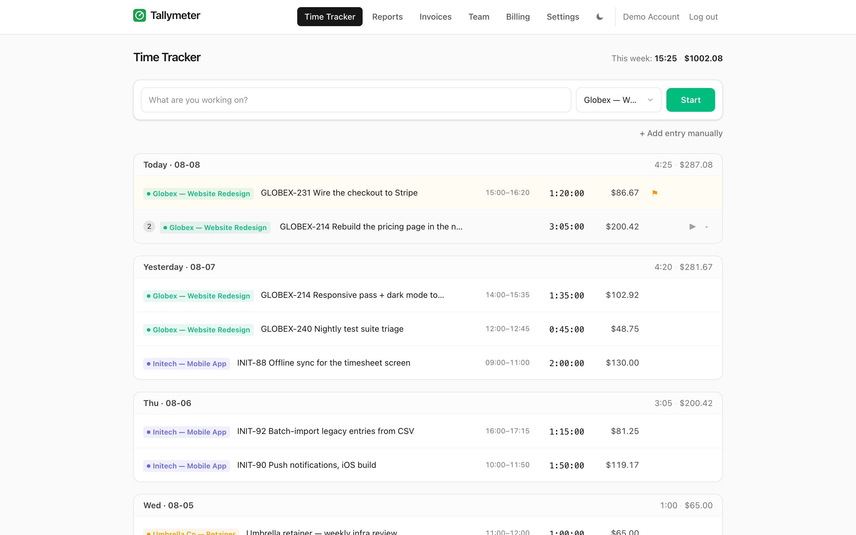 Tallymeter time tracker